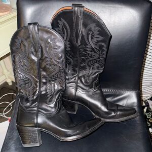Dan Post Maria Black Western Leather Boots snipyoe size 9